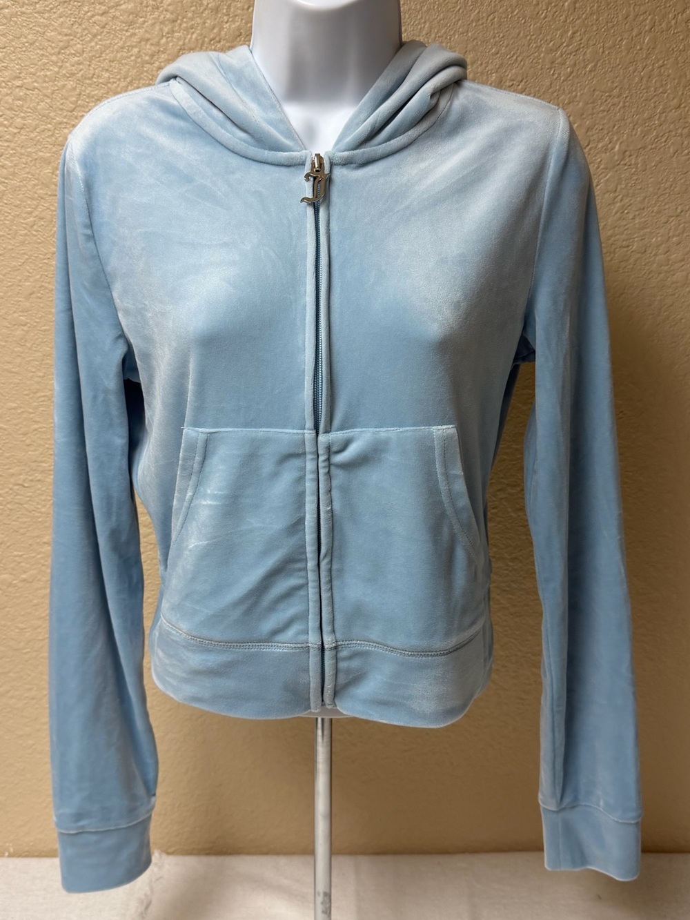 4/$20 Juicy Couture Light Blue Velour Zip Hoodie